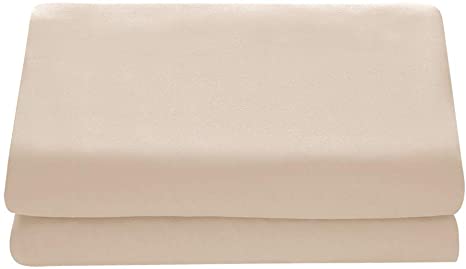 Comfy Basics 1-Piece Ultra Soft Flat Sheet - Elegant, Breathable, Beige, Queen