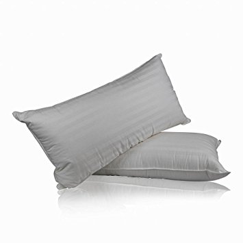 Set of 2- Superior 100% Hungarian Goose Down 700 Fill Power White Goose Down Pillow. King Size