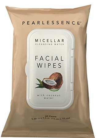 Micellar Cleansing Facial Makeup Remover Wipes w/ Coconut Water, 60 Count (1 Pack)