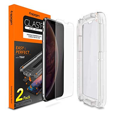 Spigen Tempered Glass Screen Protector [Installation Kit] Designed for iPhone Xs/iPhone X [2 Pack] - Sensor Protection