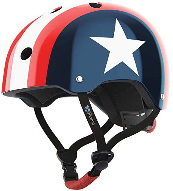 Little Dynamo | Kids Bike, Scooter and Skateboard Helmet | Adjustable for Kids Ages 5-8 and 8-14  | Bold U.S. Design | for Biking, Skating and Scootering Safety | Lightweight with Comfort Padding