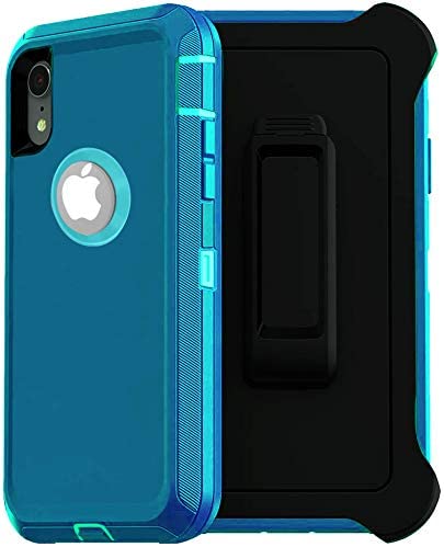 iPhone XR Case, Styqeen Full Body Heavy Duty Dust-Proof Shockproof Protective Cover and Belt Clip Holster with Kickstand for Apple iPhone XR [6.1 inch] (Blue)