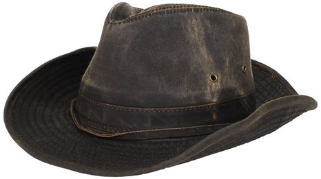 Dorfman-Pacific Weathered Cotton Outback Hat With Chin Cord