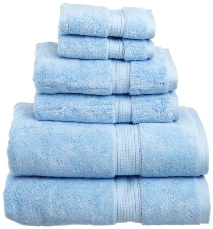 Superior 900 Gram Egyptian Cotton 6-Piece Towel Set Light Blue