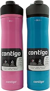 Contigo Cortland Water Bottle, 24 oz,2-Pack, Juniper; Azalea