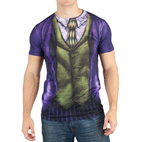 DC Comics Mens Joker Sublimated Costume T-shirt