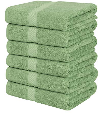 Utopia Towels Cotton Towels, 6 Pack, (22 x 44 Inches), Pool Towels and Gym Towels, Sage Green