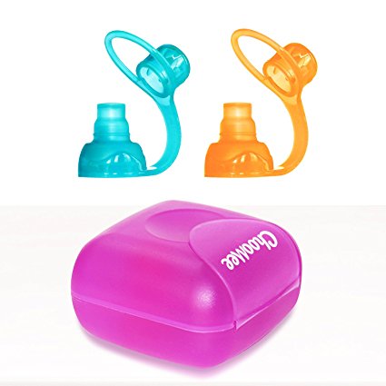 ChooMee SoftSip Food Pouch Tops | Orange Aqua   Purple Travel case | Prevent spills and Protect childs mouth