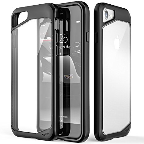 iPhone 7 Case, Yesgo Clear Slim Rugged Case Drop Protection Scratch Resistant Transparent Back Protective Cover for Apple iPhone 7, Black