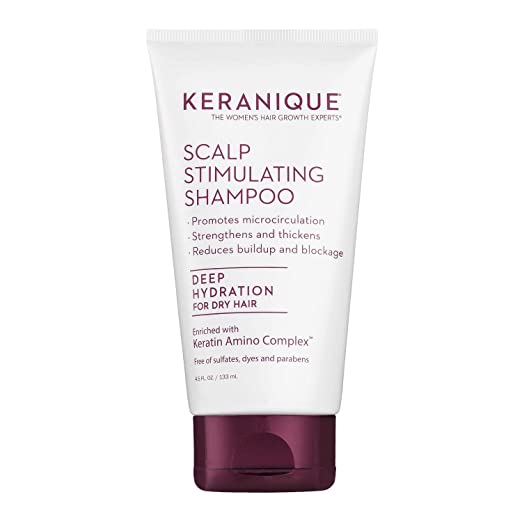 Keranique Keratin Shampoo for Dry Thinning Hair, Sulfates/Parabens Free, formulated to stimulate scalp to nourish/rejuvenate hair follicles for healthy Thicker Fuller Hair 4.5 OZ
