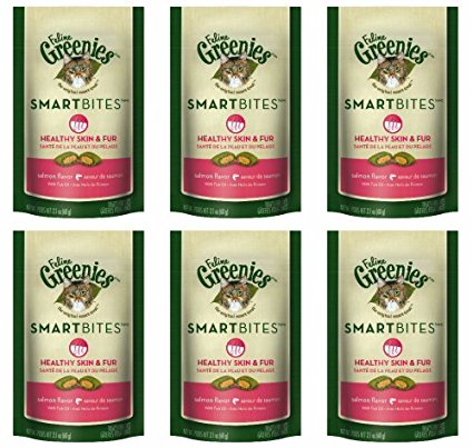 Greenies Feline SMARTBITES Skin & Fur Salmon 2.1oz - 6 Pack