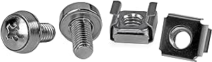 StarTech.com M6 Screws and Cage Nuts - 50 Pack - M6 Mounting Screws and Cage Nuts for Server Rack and Cabinet - Silver (CABSCREWM62)