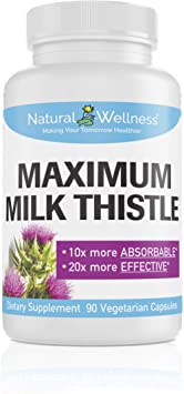 Natural Wellness Maximum Milk Thistle – Milk Thistle – 10x More Absorbable, 20x More Effective