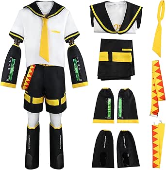 RIN/LEN Cosplay,Rin Full Costume Sailor Len Cosplay Unisex Halloween