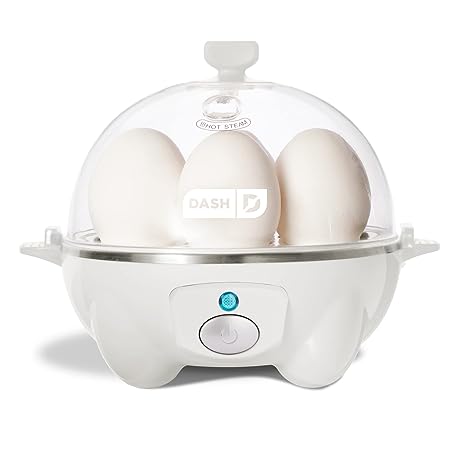 Dash Rapid Egg Cooker: 6 Egg Capacity Electric Egg Cooker for Hard Boiled Eggs, Poached Eggs, Scrambled Eggs, or Omelets with Auto Shut Off Feature - White