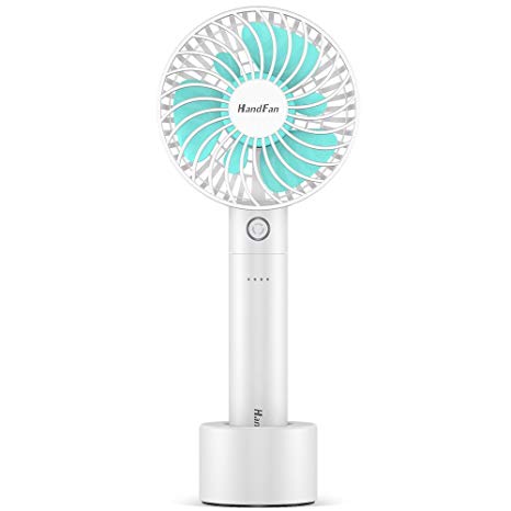 Desk Fan BENGOO Usb Mini Cooling Table Fan Handheld Fan with Rechargeable Power Bank and Detachable Charging Base for Office Outdoor Household and Personal Use - 5 Speeds