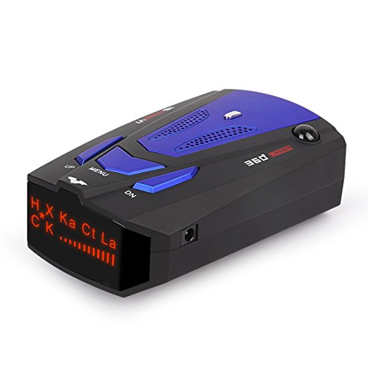 Radar Detector, Voice Alert and Car Speed Alarm System with 360 Degree Detection, Radar Detectors for Cars (Blue)