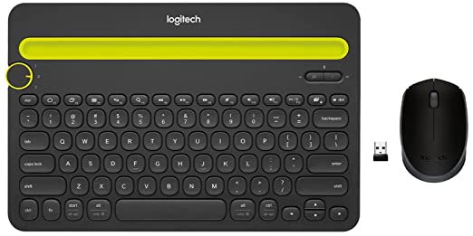 Logitech K480 Wireless Multi-Device Keyboard, Black & B170 Wireless Mouse, 2.4 GHz with USB Nano Receiver, Optical Tracking, 12-Months Battery Life, Ambidextrous, PC/Mac/Laptop - Black