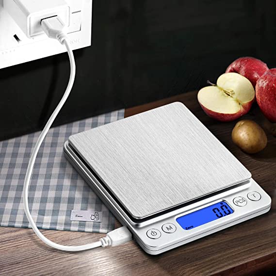 Digital Food Scale for Kitchen, USB Rechargeable, for Baking