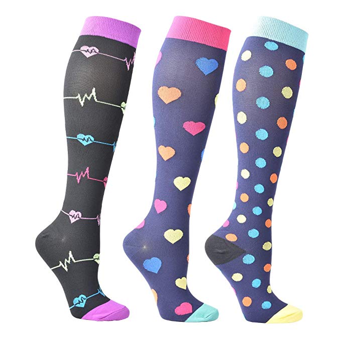 Compression Socks for Women & Men-3/6 Pairs Best Graduated Athletic Fit for Running,Nurses,Flight Travel,Pregnancy,Circulation&Recovery - 20-25mmhg