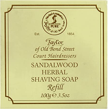 Taylor of Old Bond Street Sandalwood Hard Shaving Soap Refill, 100 Gram