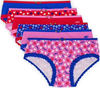 Lucky & Me Ava Little Girls Bikini Underwear, Colorful 6 Pack, Tagless, Soft Cotton