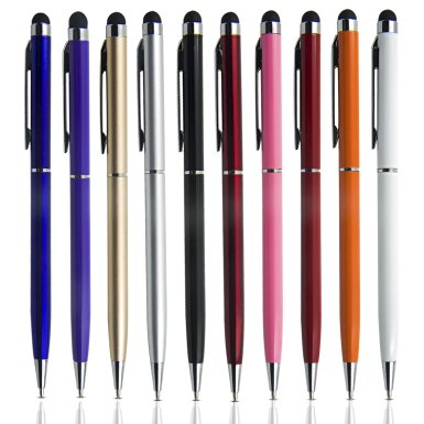 OKRAY Stylus Pens Combo Click Touch Pen Ballpoint with Black Ink for Touch Screen Device, tablet, iPhone, iPad, Samsung, LG, HTC, Nexus [10 PACK]