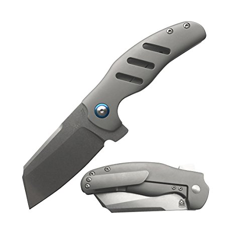 Kizer Cutlery Flipper Folding Pocket Knife Frame Lock Titanium Handles Tactical Knife, Kizer Sheepdog C01C Ki4488