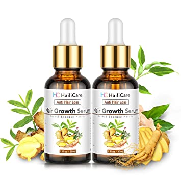 2 Pack Hair Growth Serum, 30ml Ginger Essential Oil, Anti Hair Loss Serum, Hair Loss Treatment for Thinning Balding Hair, Promote Hair Regrowth, Repairs Hair Follicles, Promotes Thicker, Stronger Hair