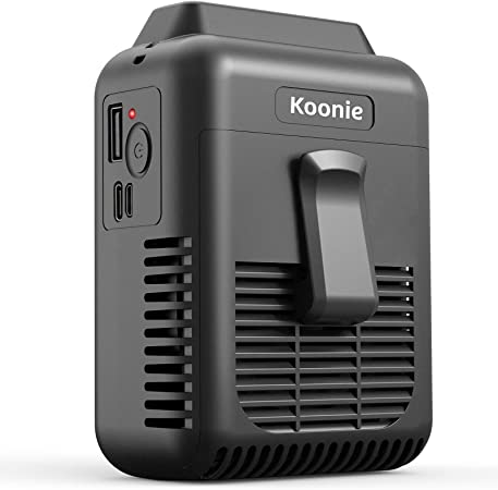 KOONIE 8000mAh Portable Waist Clip Fan, Personal Neck Fan with 32H Working Time, Battery Powered Belt Fan, 5200RPM Strong Airflow, 3 Speed, Body Fan for Outdoor Working, Camping, Hiking