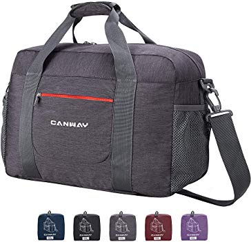 Travel Duffel Bag, 55L Foldable Duffel Bags for Luggage Sport Gym Duffel Weekender Overnight Bag for Men Women Water-proof (Grey)