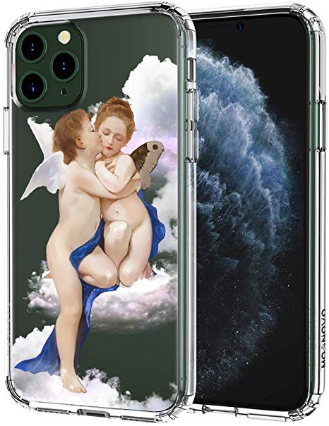 MOSNOVO iPhone 11 Pro Max Case, Angel Love Pattern Clear Design Transparent Plastic Hard Back Case with TPU Bumper Protective Case Cover for Apple iPhone 11 Pro Max (2019)