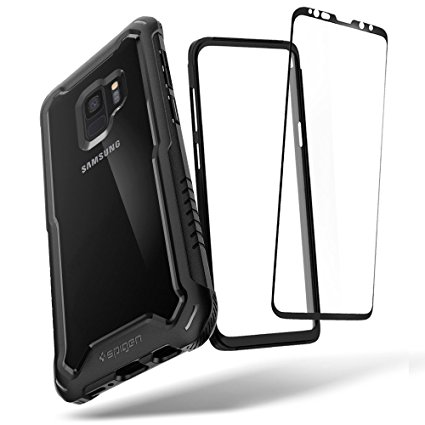 Spigen Hybrid 360 Galaxy S9 Case with 360 Full Body Coverage Protection with Tempered Glass Screen Protector for Samsung Galaxy S9 (2018) - Black