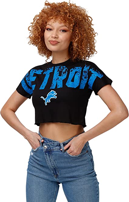 FOCO Women's NFL Team Logo Ladies Fashion Crop Top Shirt