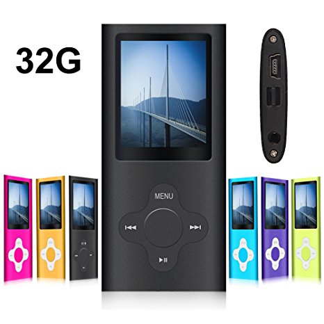 G.G.Martinsen Mini Usb Port Slim 1.78 LCD MP3/MP4 32 GB Portable MP3Player , MP4 Player , Video Player , Music Player (Black)