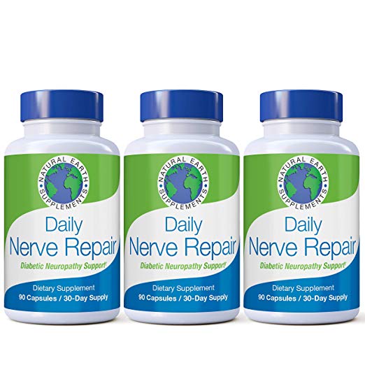Daily Nerve Repair Neuropathy Pain Relief for Feet & Hands-Sciatic Nerve Pain Relief All-Natural Dietary Supplement with Alpha Lipoic Acid-Nerve Renew Neuropathy Support Formula 90 Day Supply. (3)