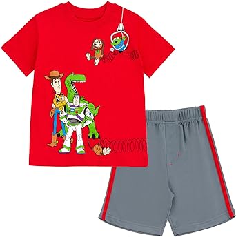 Disney Winnie the Pooh Lion King Pixar Monsters Inc. Toy Story Tigger T-Shirt and Mesh Shorts Outfit Set Toddler to Big Kid