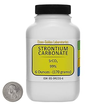 Strontium Carbonate [SrCO3] 99% ACS Grade Powder 6 Oz in a Space-Saver Bottle