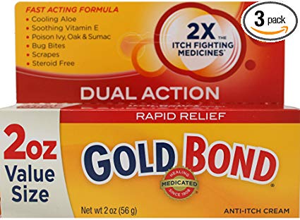 Gold Bond Medicated Anti-Itch Cream, 2-Ounce Tubes (Pack of 3)