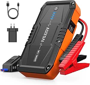 AstroAI S8 Starthilfe Powerbank, 1500A Auto Starthilfe Powerbank mit 220 Volt Steckdosenladegerät, 12V Tragbare Starthilfe, Batterie Booster, für bis zu 6,0 L Benzin & 3.0L Diesel