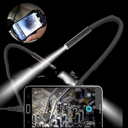 Haihuic USB Endoscope, Semi-Rigid Borescope Inspection Camera 1.3 Megapixels CMOS HD Waterproof Snake Camera with 6 Adjustable LED for Android, Windows & Mac OS - 1 Meter (3.3 ft)