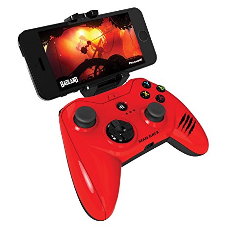 Apple Certified Mad Catz Micro C.T.R.L.i Mobile Gamepad and Game Controller Mfi Made for Apple TV, iPhone, and iPad - Red