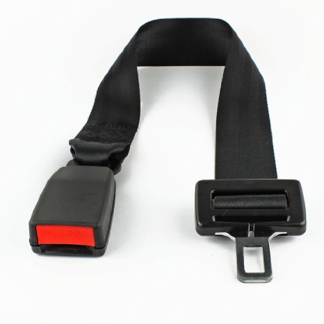 Kensun Seat Belt Extenders - Adjustable Flexible 10"-26" - Black