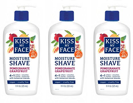 Kiss My Face Signature Bundles Moisture Shave Shaving Cream, Pomegranate Grapefruit Shaving Soap, 11oz, 3 Count
