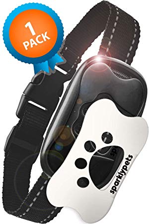 SparklyPets Humane Dog Bark Collar | Anti Barking Training Collar | Vibrating, No Shock Stop Barking for Small Medium Large Dogs |
