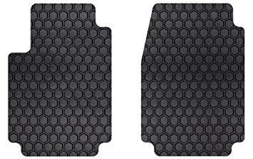 Intro-Tech Hexomat Front Row Custom Floor Mats for Select Smart Car Smart for Two Models - Rubber-like Compound (Black)