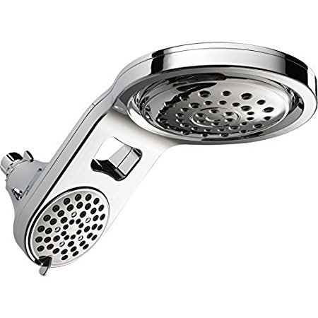 Delta 75598 Hydro Rain Dual Shower Head Combo With Adjustable Overhead Rainfall Raincan, Chrome