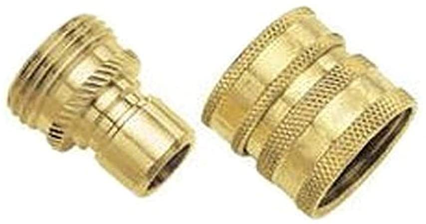 Green Thumb 09QCGT 2-Piece Brass Quick Connector Set for Hose