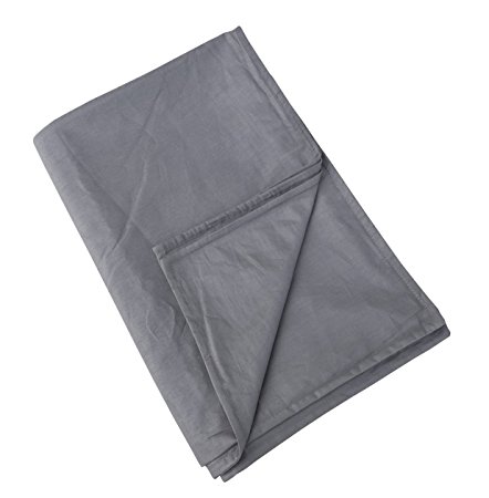 Removable Cover for Weighted Blanket, Organic Cotton Duvet Cover, JUST COVER, Simple Style Bedding, Ultra Soft and Easy Care Dark Grey 60" x 80"