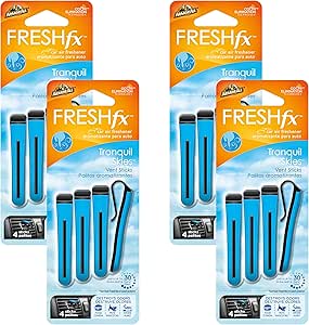 Armor All Car Air Freshener and Purifier - Odor Eliminator for Cars & Truck, Freshfx New Car, Vent Stick, Pack of 4, 18537-4PK